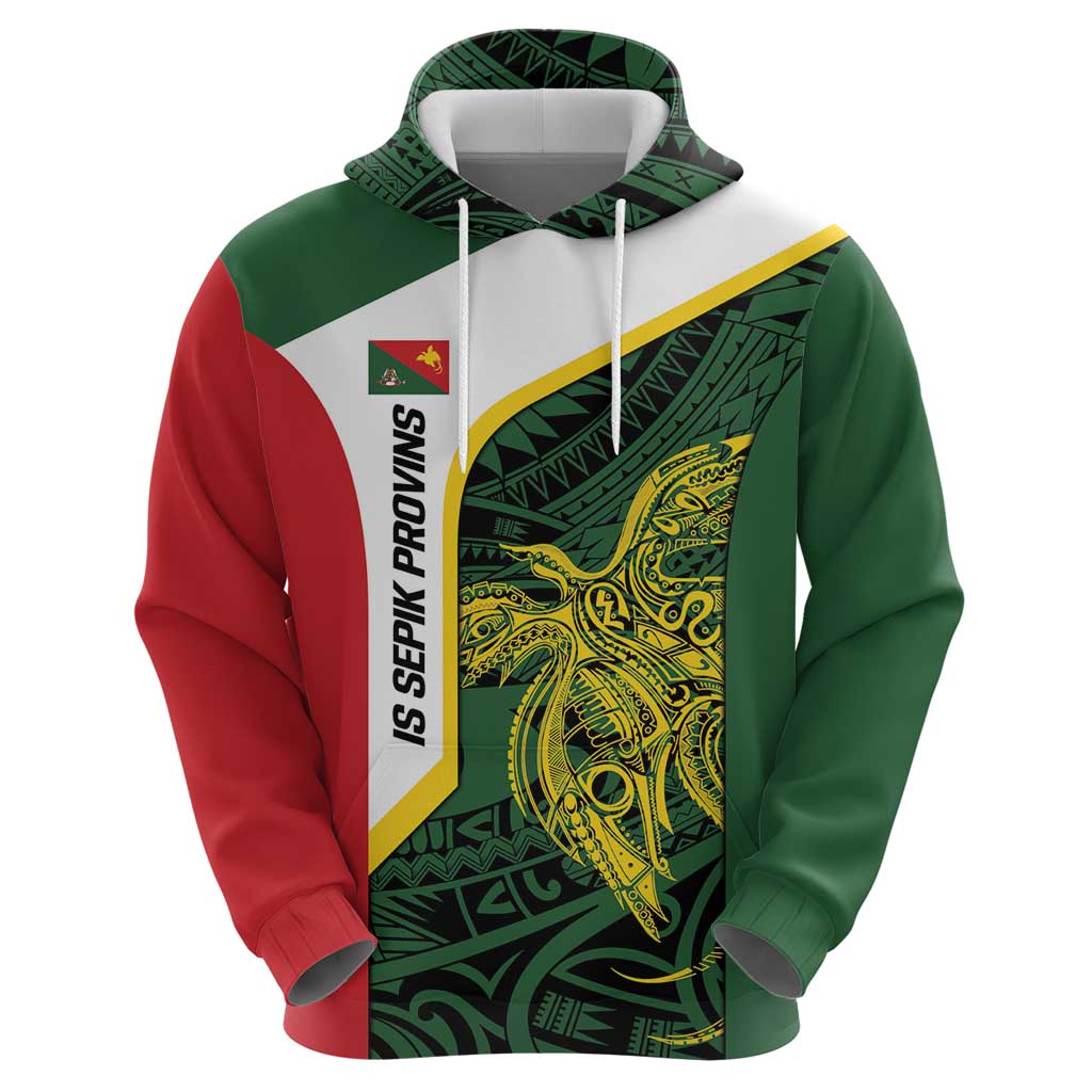 Personalised PNG East Sepik Province Zip Hoodie Bird of Paradise Tattoo Flag Motif LT9 - Polynesian Pride
