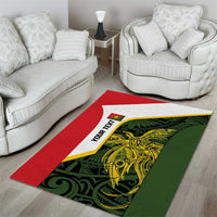 Personalised PNG Eastern Highlands Area Rug Bird of Paradise Tattoo Flag Motif LT9 - Polynesian Pride