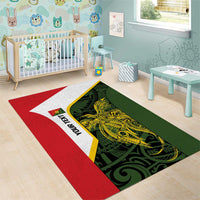 Personalised PNG Eastern Highlands Area Rug Bird of Paradise Tattoo Flag Motif LT9 - Polynesian Pride