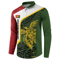 Personalised PNG Eastern Highlands Button Sweatshirt Bird of Paradise Tattoo Flag Motif LT9 - Polynesian Pride