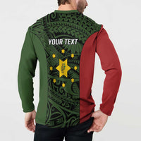 Personalised PNG Eastern Highlands Button Sweatshirt Bird of Paradise Tattoo Flag Motif LT9 - Polynesian Pride