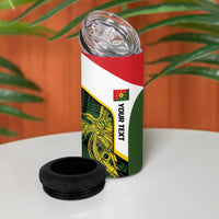 Personalised PNG Eastern Highlands 4 in 1 Can Cooler Tumbler Bird of Paradise Tattoo Flag Motif LT9 - Polynesian Pride