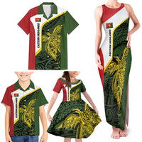 Personalised PNG Eastern Highlands Family Matching Tank Maxi Dress and Hawaiian Shirt Bird of Paradise Tattoo Flag Motif LT9 - Polynesian Pride