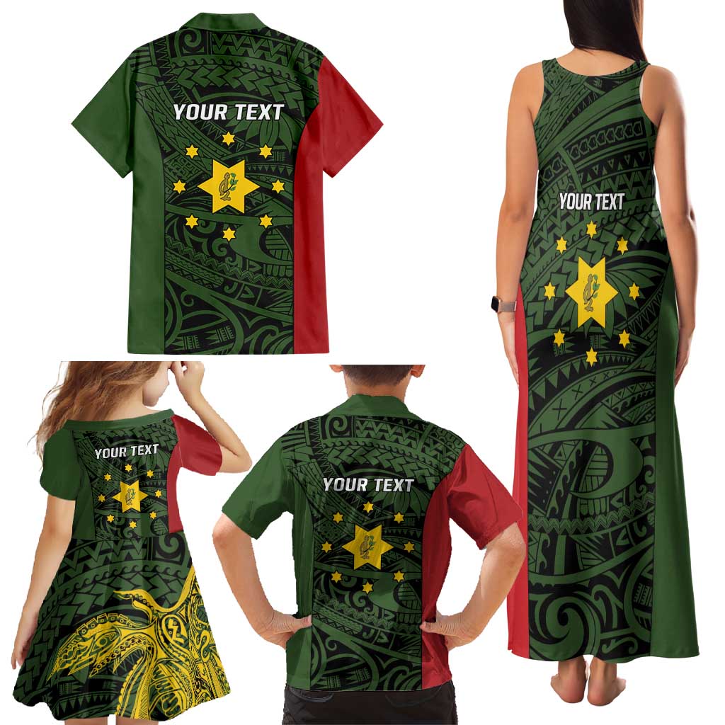 Personalised PNG Eastern Highlands Family Matching Tank Maxi Dress and Hawaiian Shirt Bird of Paradise Tattoo Flag Motif LT9 - Polynesian Pride