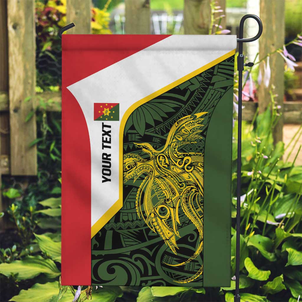 Personalised PNG Eastern Highlands Garden Flag Bird of Paradise Tattoo Flag Motif LT9 Garden Flag Green - Polynesian Pride