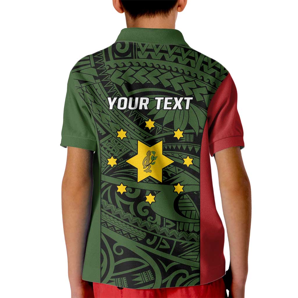 Personalised PNG Eastern Highlands Kid Polo Shirt Bird of Paradise Tattoo Flag Motif LT9 - Polynesian Pride