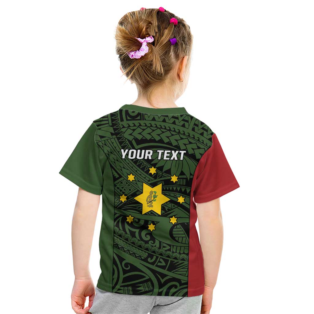 Personalised PNG Eastern Highlands Kid T Shirt Bird of Paradise Tattoo Flag Motif LT9 - Polynesian Pride