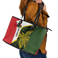 Personalised PNG Eastern Highlands Leather Tote Bag Bird of Paradise Tattoo Flag Motif LT9 - Polynesian Pride