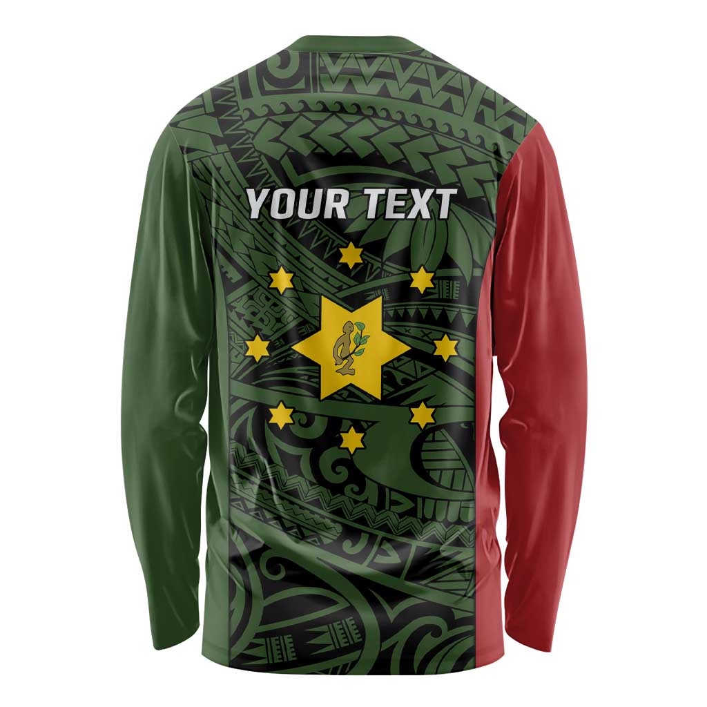 Personalised PNG Eastern Highlands Long Sleeve Shirt Bird of Paradise Tattoo Flag Motif LT9 - Polynesian Pride