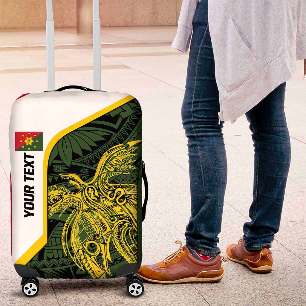 Personalised PNG Eastern Highlands Luggage Cover Bird of Paradise Tattoo Flag Motif LT9 Green - Polynesian Pride
