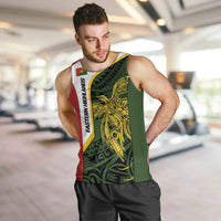 Personalised PNG Eastern Highlands Men Tank Top Bird of Paradise Tattoo Flag Motif LT9 Green - Polynesian Pride