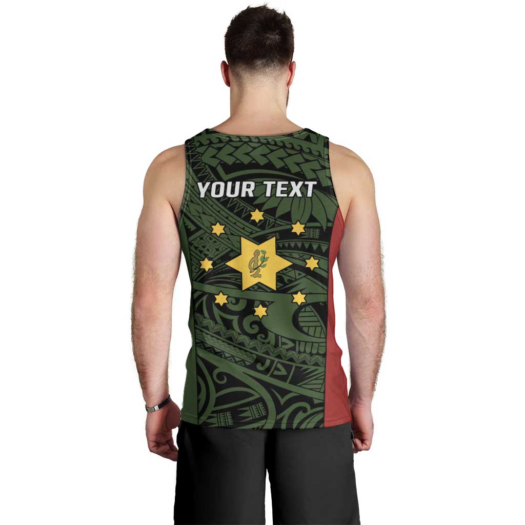 Personalised PNG Eastern Highlands Men Tank Top Bird of Paradise Tattoo Flag Motif LT9 - Polynesian Pride