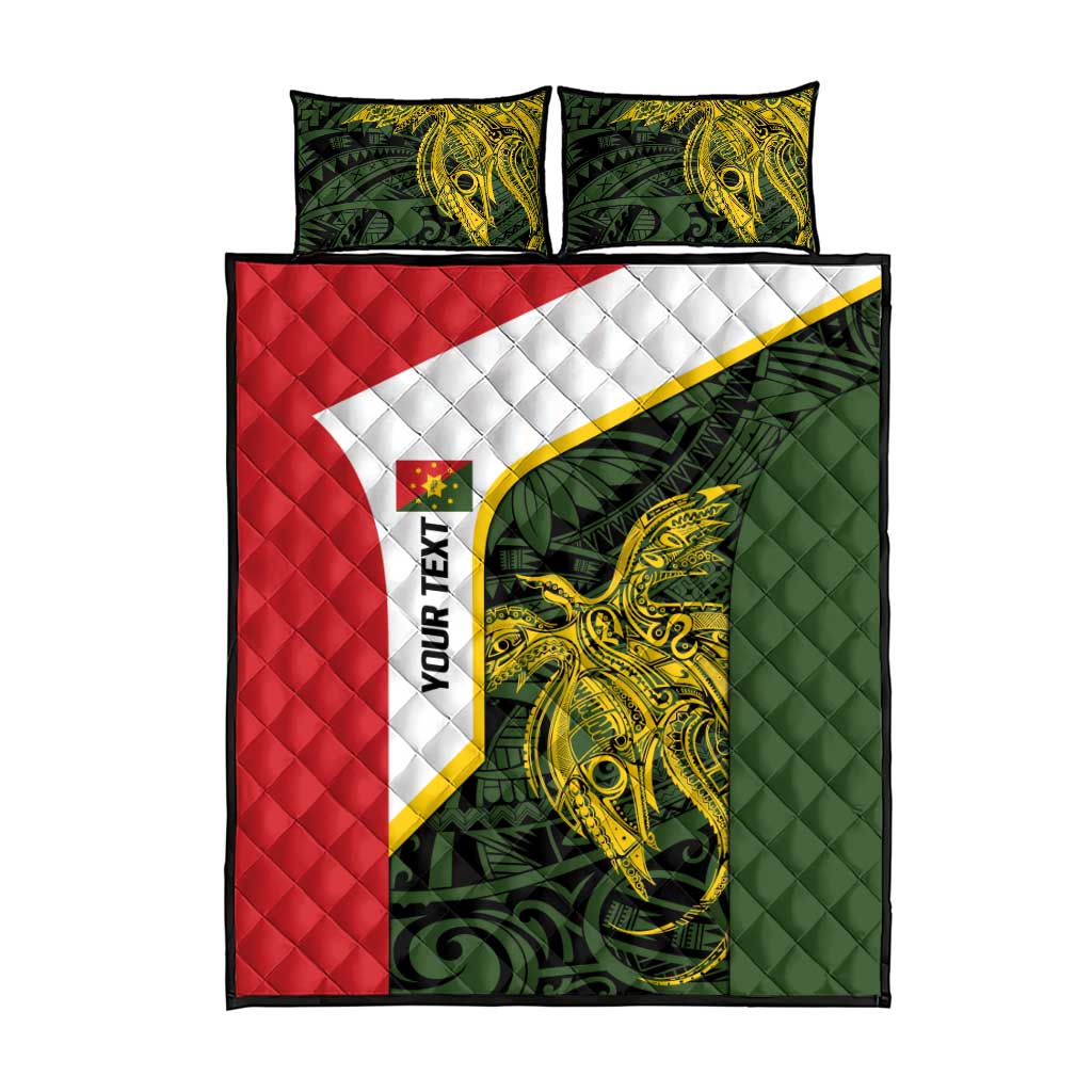 Personalised PNG Eastern Highlands Quilt Bed Set Bird of Paradise Tattoo Flag Motif LT9 - Polynesian Pride