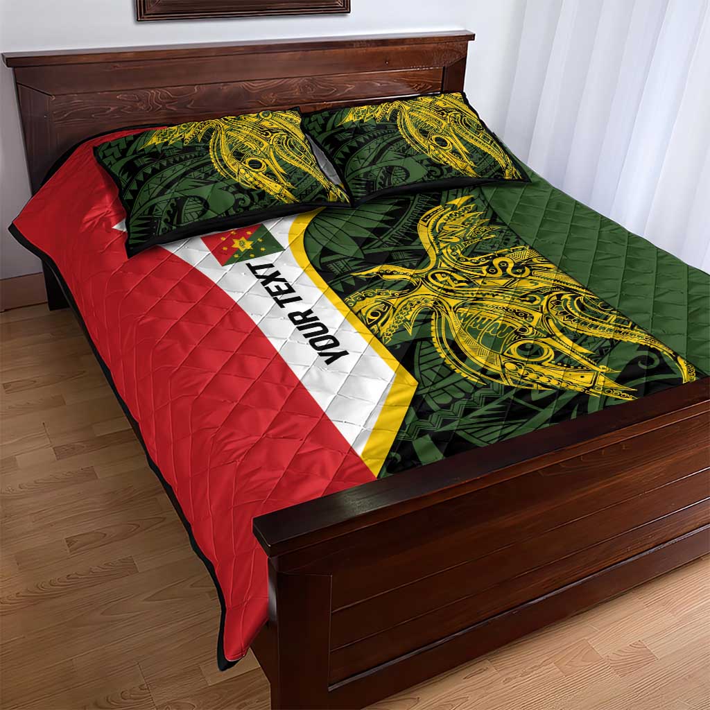 Personalised PNG Eastern Highlands Quilt Bed Set Bird of Paradise Tattoo Flag Motif LT9 - Polynesian Pride