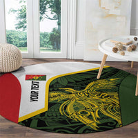 Personalised PNG Eastern Highlands Round Carpet Bird of Paradise Tattoo Flag Motif LT9 - Polynesian Pride