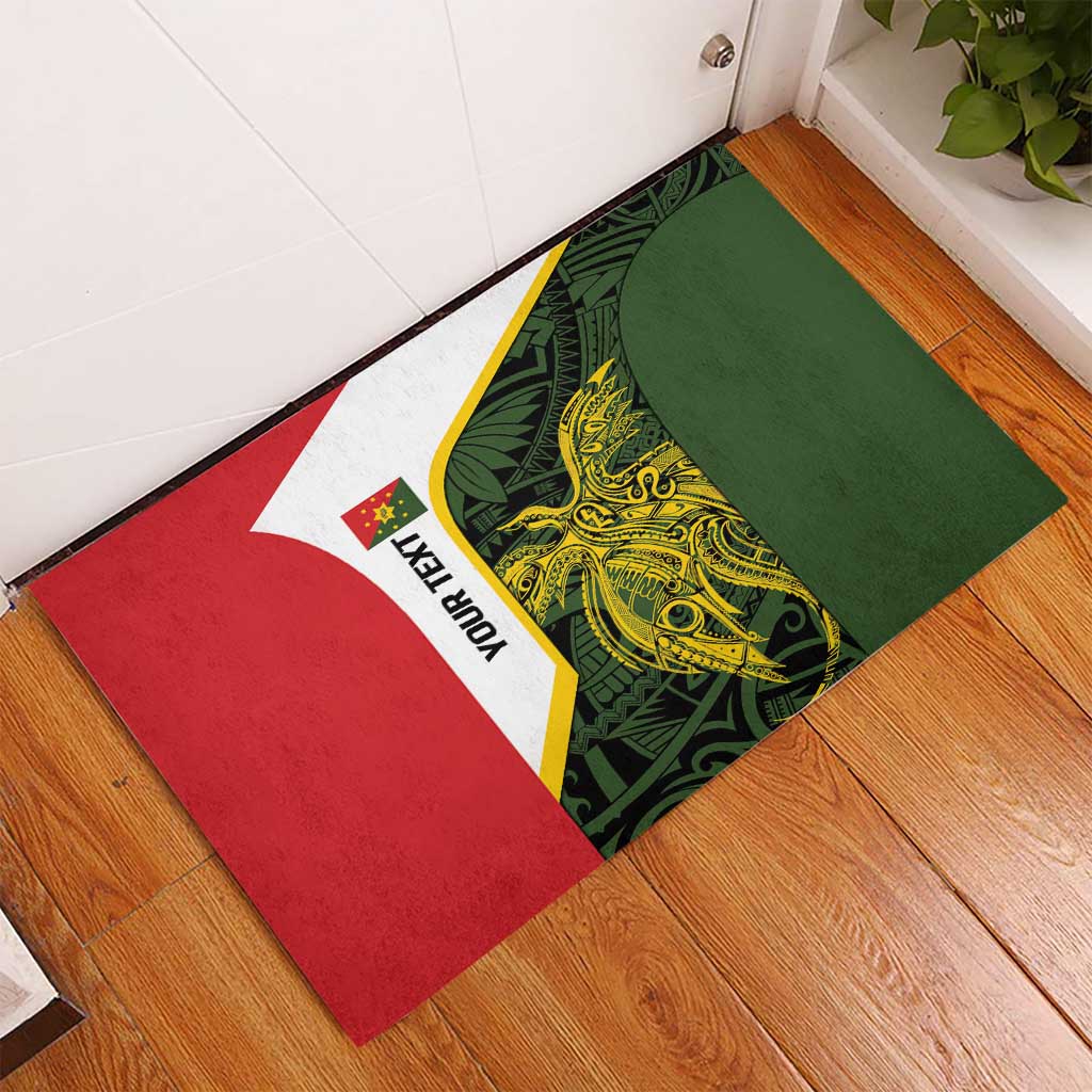 Personalised PNG Eastern Highlands Rubber Doormat Bird of Paradise Tattoo Flag Motif LT9 - Polynesian Pride
