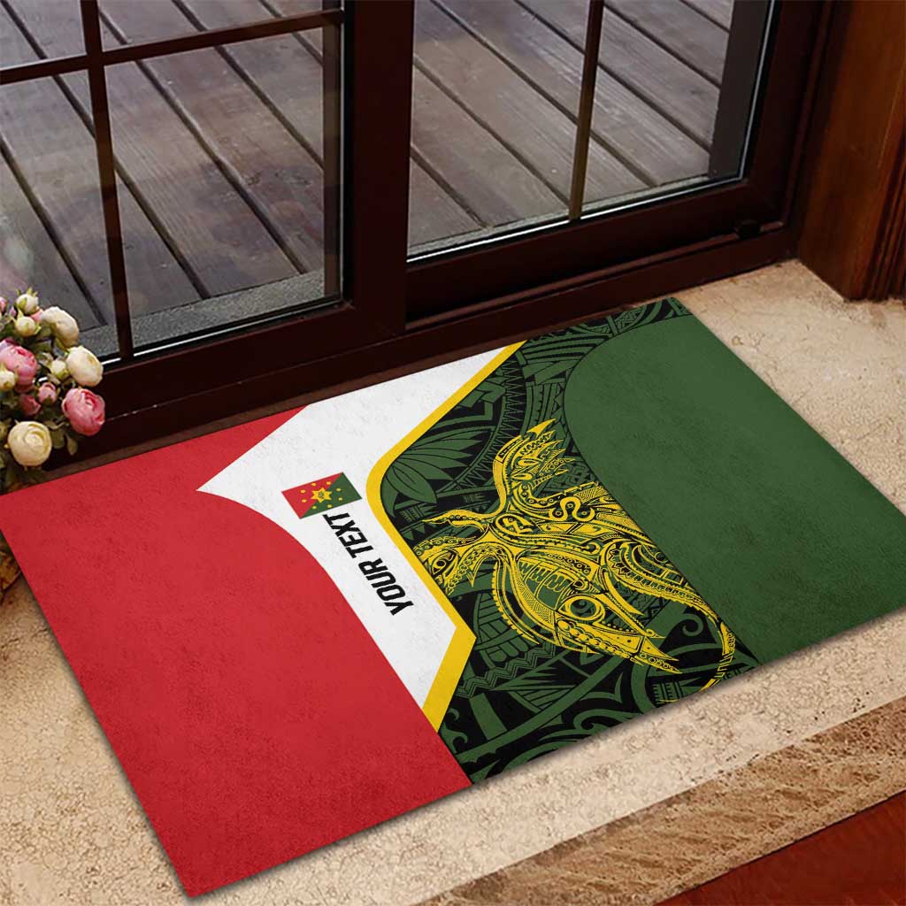 Personalised PNG Eastern Highlands Rubber Doormat Bird of Paradise Tattoo Flag Motif LT9 - Polynesian Pride