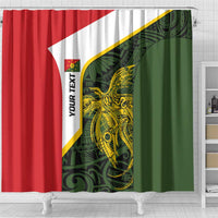 Personalised PNG Eastern Highlands Shower Curtain Bird of Paradise Tattoo Flag Motif LT9 - Polynesian Pride