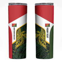 Personalised PNG Eastern Highlands Skinny Tumbler Bird of Paradise Tattoo Flag Motif LT9 Green - Polynesian Pride