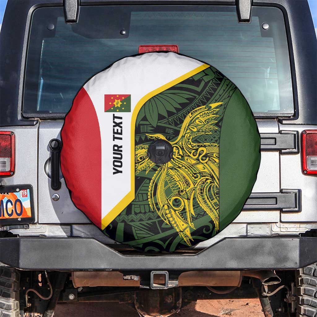 Personalised PNG Eastern Highlands Spare Tire Cover Bird of Paradise Tattoo Flag Motif LT9 Green - Polynesian Pride