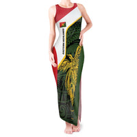 Personalised PNG Eastern Highlands Tank Maxi Dress Bird of Paradise Tattoo Flag Motif LT9 Women Green - Polynesian Pride