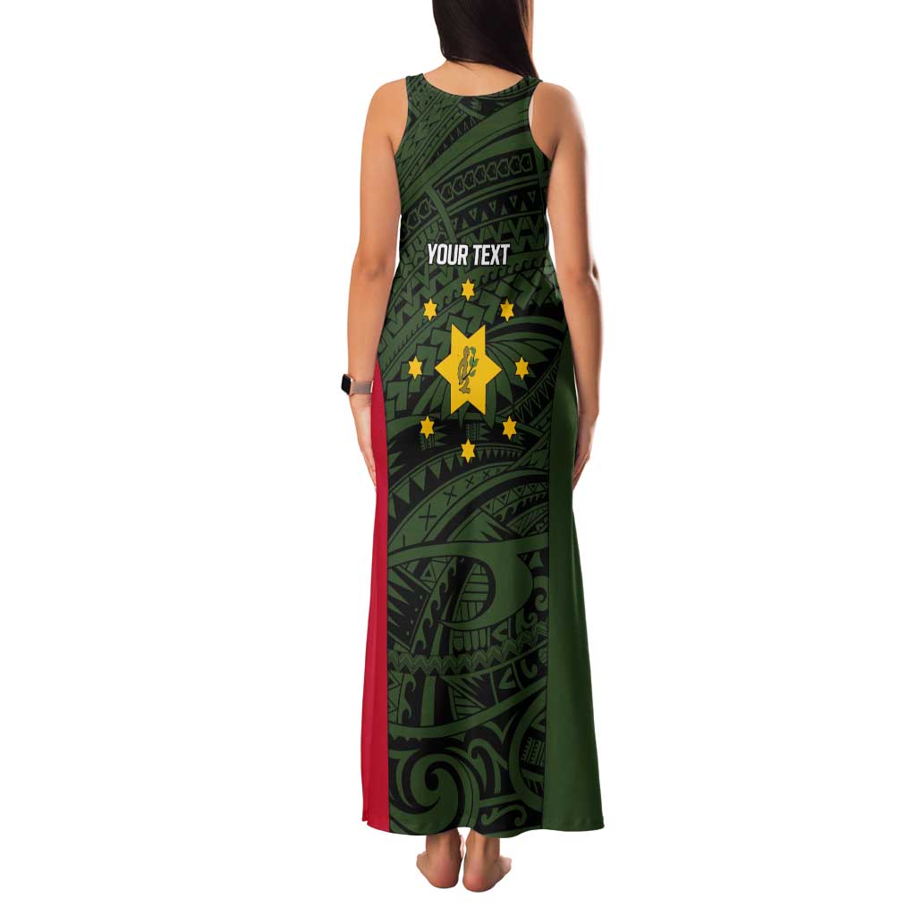 Personalised PNG Eastern Highlands Tank Maxi Dress Bird of Paradise Tattoo Flag Motif LT9 - Polynesian Pride