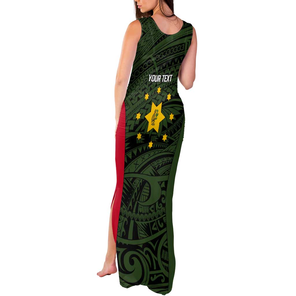 Personalised PNG Eastern Highlands Tank Maxi Dress Bird of Paradise Tattoo Flag Motif LT9 - Polynesian Pride