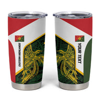 Personalised PNG Eastern Highlands Tumbler Cup Bird of Paradise Tattoo Flag Motif LT9 Green - Polynesian Pride