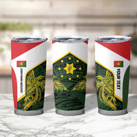 Personalised PNG Eastern Highlands Tumbler Cup Bird of Paradise Tattoo Flag Motif LT9 - Polynesian Pride