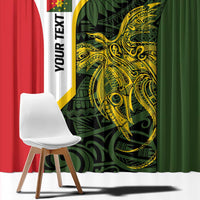 Personalised PNG Eastern Highlands Window Curtain Bird of Paradise Tattoo Flag Motif LT9 - Polynesian Pride