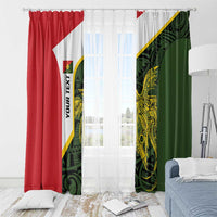 Personalised PNG Eastern Highlands Window Curtain Bird of Paradise Tattoo Flag Motif LT9 - Polynesian Pride