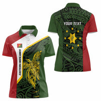 Personalised PNG Eastern Highlands Women Polo Shirt Bird of Paradise Tattoo Flag Motif LT9 - Polynesian Pride