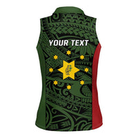 Personalised PNG Eastern Highlands Women Sleeveless Polo Shirt Bird of Paradise Tattoo Flag Motif LT9 - Polynesian Pride
