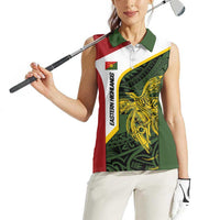 Personalised PNG Eastern Highlands Women Sleeveless Polo Shirt Bird of Paradise Tattoo Flag Motif LT9 - Polynesian Pride
