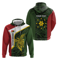 Personalised PNG Eastern Highlands Zip Hoodie Bird of Paradise Tattoo Flag Motif LT9 - Polynesian Pride
