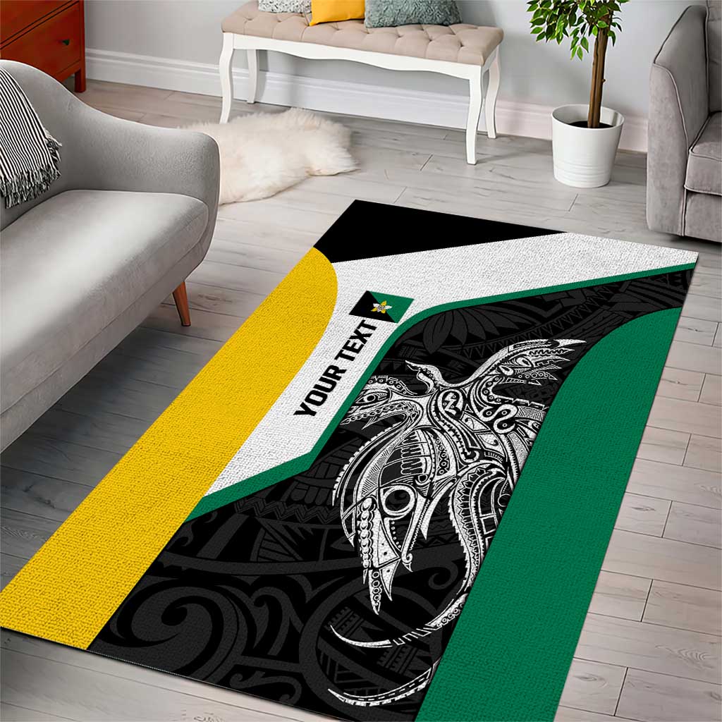 Personalised PNG Enga Province Area Rug Bird of Paradise Tattoo Flag Motif LT9 - Polynesian Pride