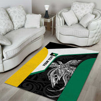 Personalised PNG Enga Province Area Rug Bird of Paradise Tattoo Flag Motif LT9 - Polynesian Pride