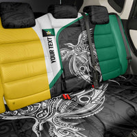 Personalised PNG Enga Province Back Car Seat Cover Bird of Paradise Tattoo Flag Motif LT9 - Polynesian Pride