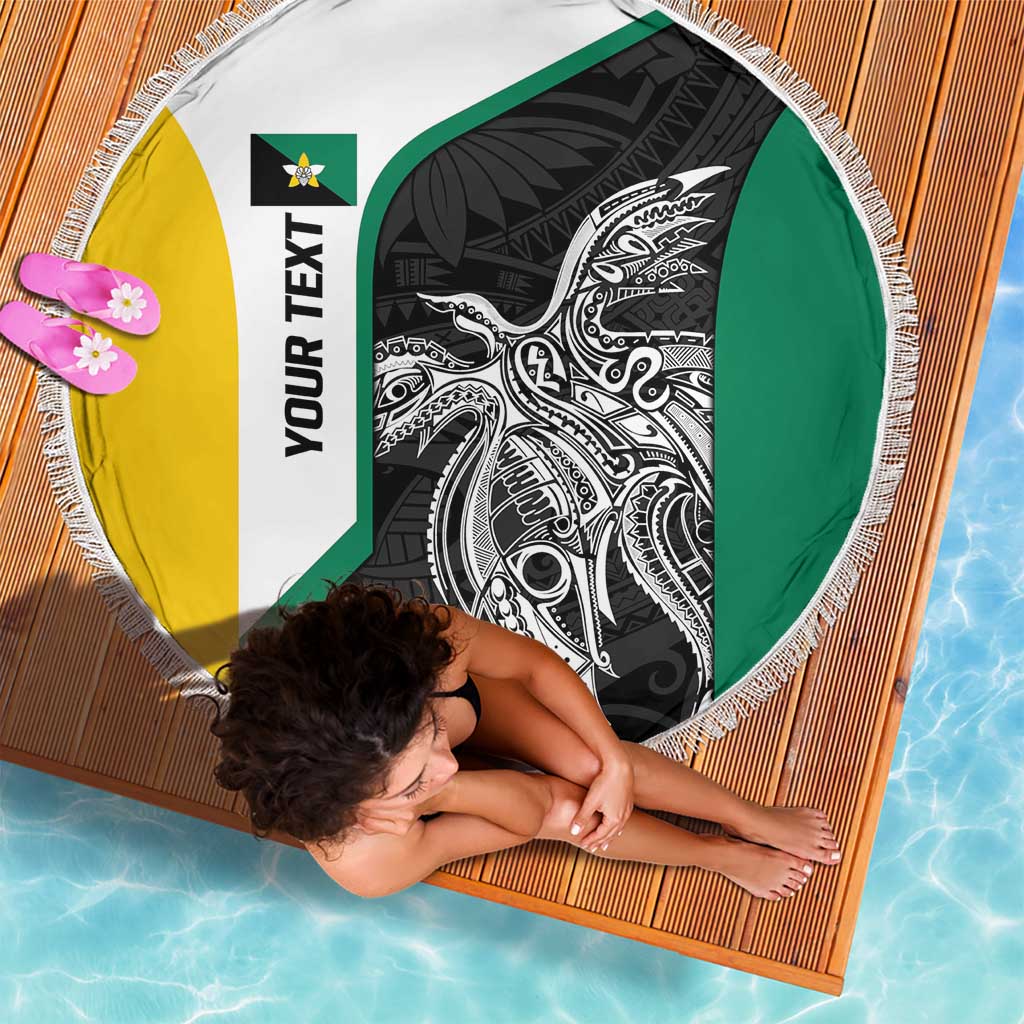 Personalised PNG Enga Province Beach Blanket Bird of Paradise Tattoo Flag Motif LT9 - Polynesian Pride