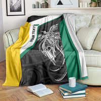 Personalised PNG Enga Province Blanket Bird of Paradise Tattoo Flag Motif LT9 Green - Polynesian Pride