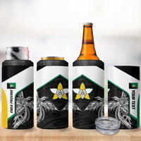 Personalised PNG Enga Province 4 in 1 Can Cooler Tumbler Bird of Paradise Tattoo Flag Motif LT9 - Polynesian Pride