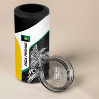 Personalised PNG Enga Province 4 in 1 Can Cooler Tumbler Bird of Paradise Tattoo Flag Motif LT9 - Polynesian Pride