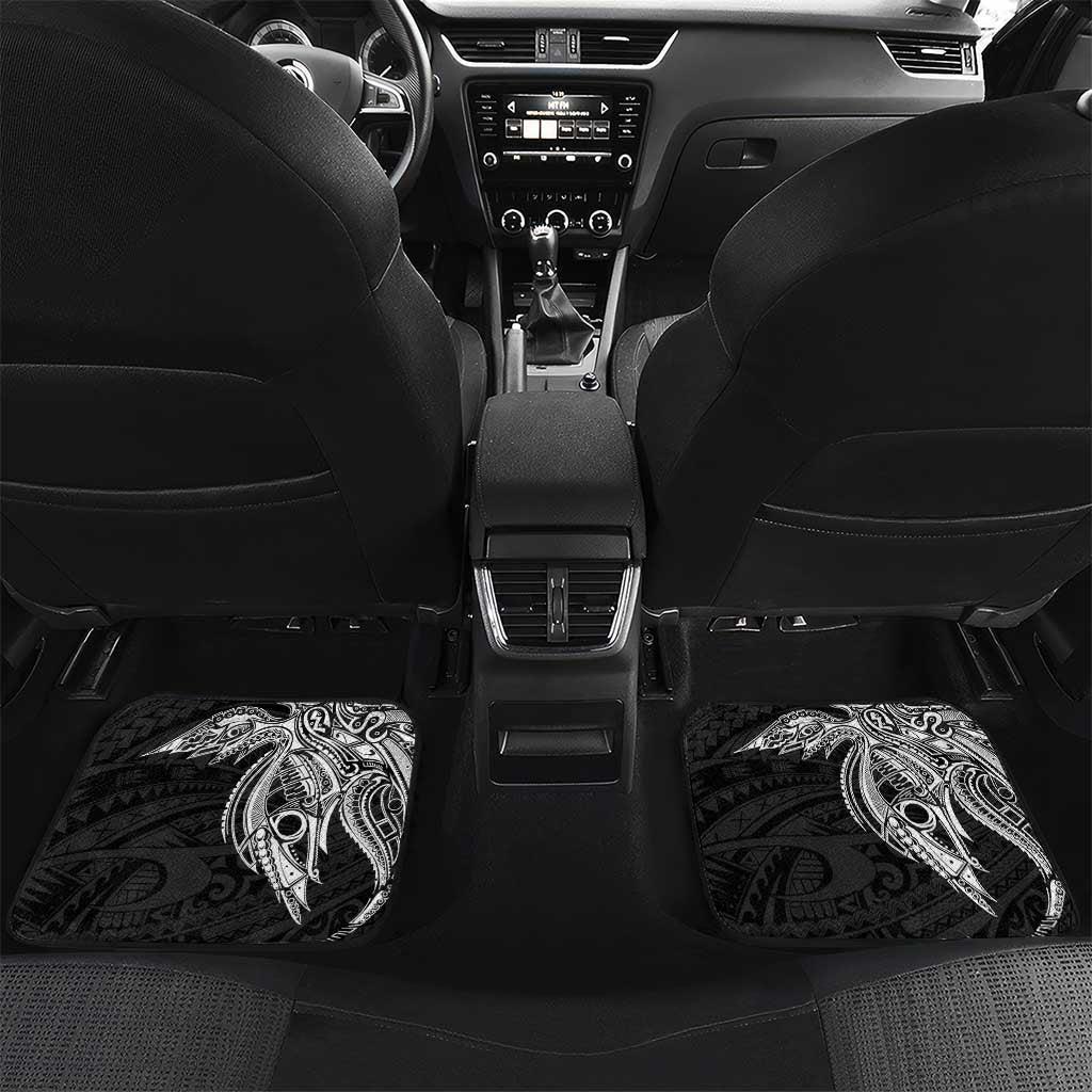 Personalised PNG Enga Province Car Mats Bird of Paradise Tattoo Flag Motif LT9 Set 2pcs - Back Green - Polynesian Pride