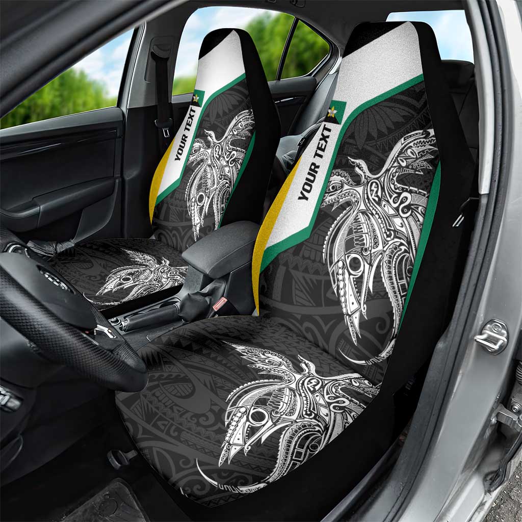 Personalised PNG Enga Province Car Seat Cover Bird of Paradise Tattoo Flag Motif LT9 - Polynesian Pride