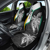 Personalised PNG Enga Province Car Seat Cover Bird of Paradise Tattoo Flag Motif LT9 - Polynesian Pride