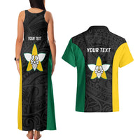 Personalised PNG Enga Province Couples Matching Tank Maxi Dress and Hawaiian Shirt Bird of Paradise Tattoo Flag Motif LT9 - Polynesian Pride