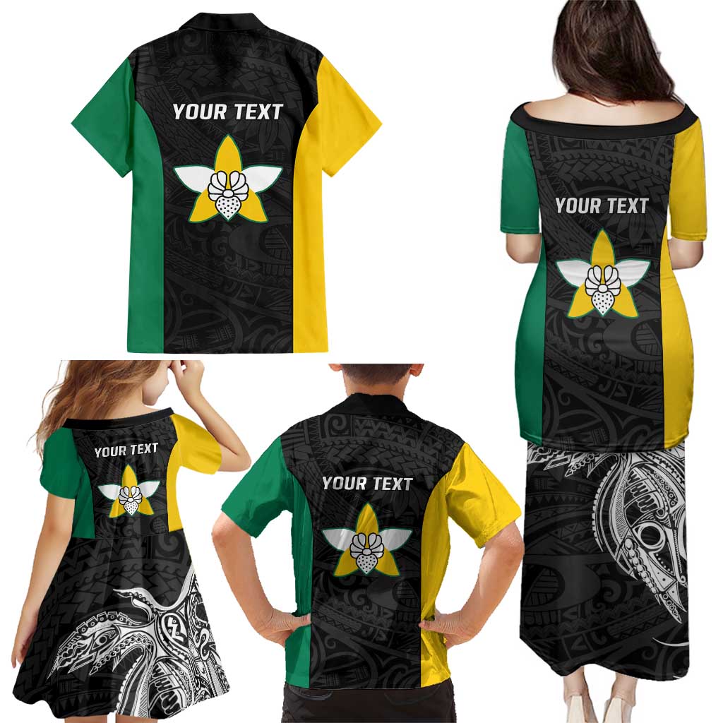 Personalised PNG Enga Province Family Matching Puletasi and Hawaiian Shirt Bird of Paradise Tattoo Flag Motif LT9 - Polynesian Pride