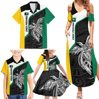 Personalised PNG Enga Province Family Matching Summer Maxi Dress and Hawaiian Shirt Bird of Paradise Tattoo Flag Motif LT9 - Polynesian Pride