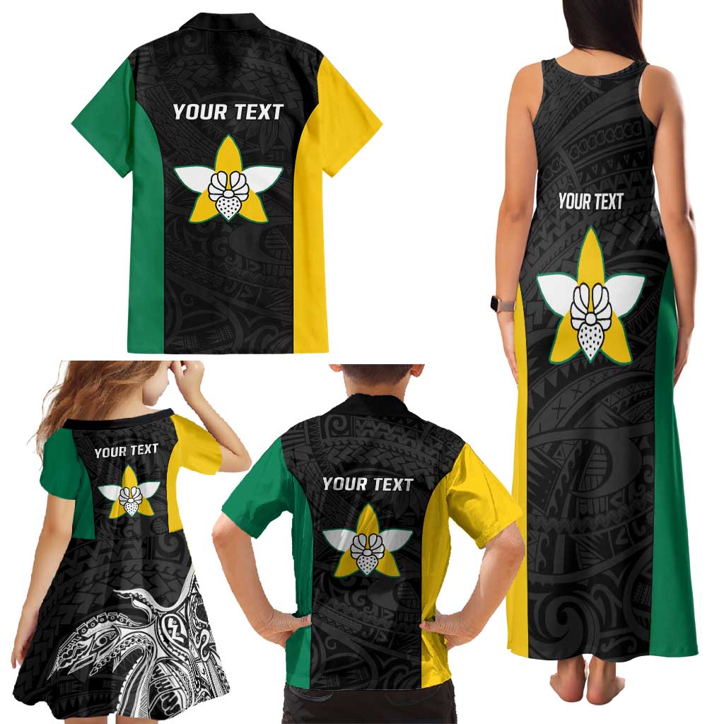 Personalised PNG Enga Province Family Matching Tank Maxi Dress and Hawaiian Shirt Bird of Paradise Tattoo Flag Motif LT9 - Polynesian Pride
