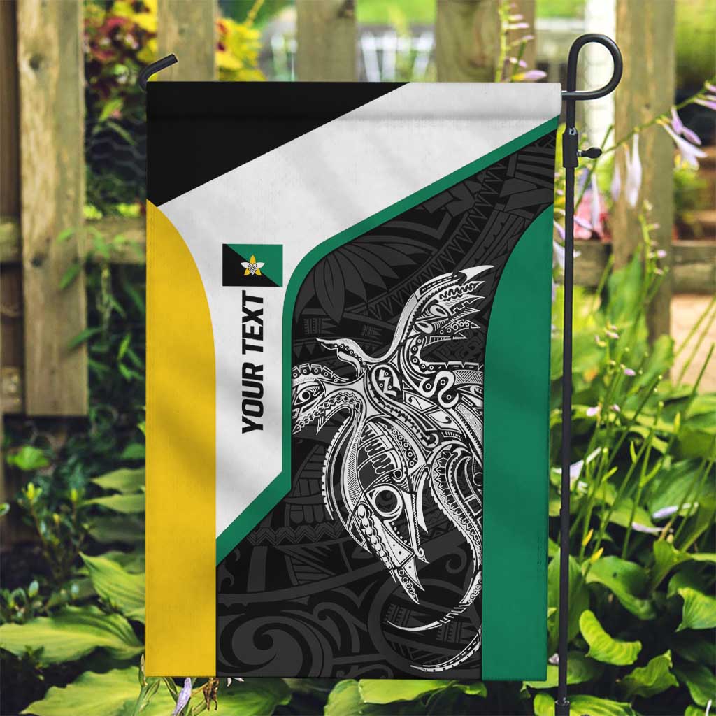 Personalised PNG Enga Province Garden Flag Bird of Paradise Tattoo Flag Motif LT9 Garden Flag Green - Polynesian Pride